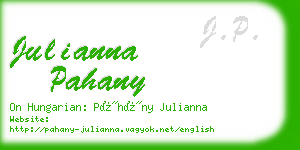julianna pahany business card